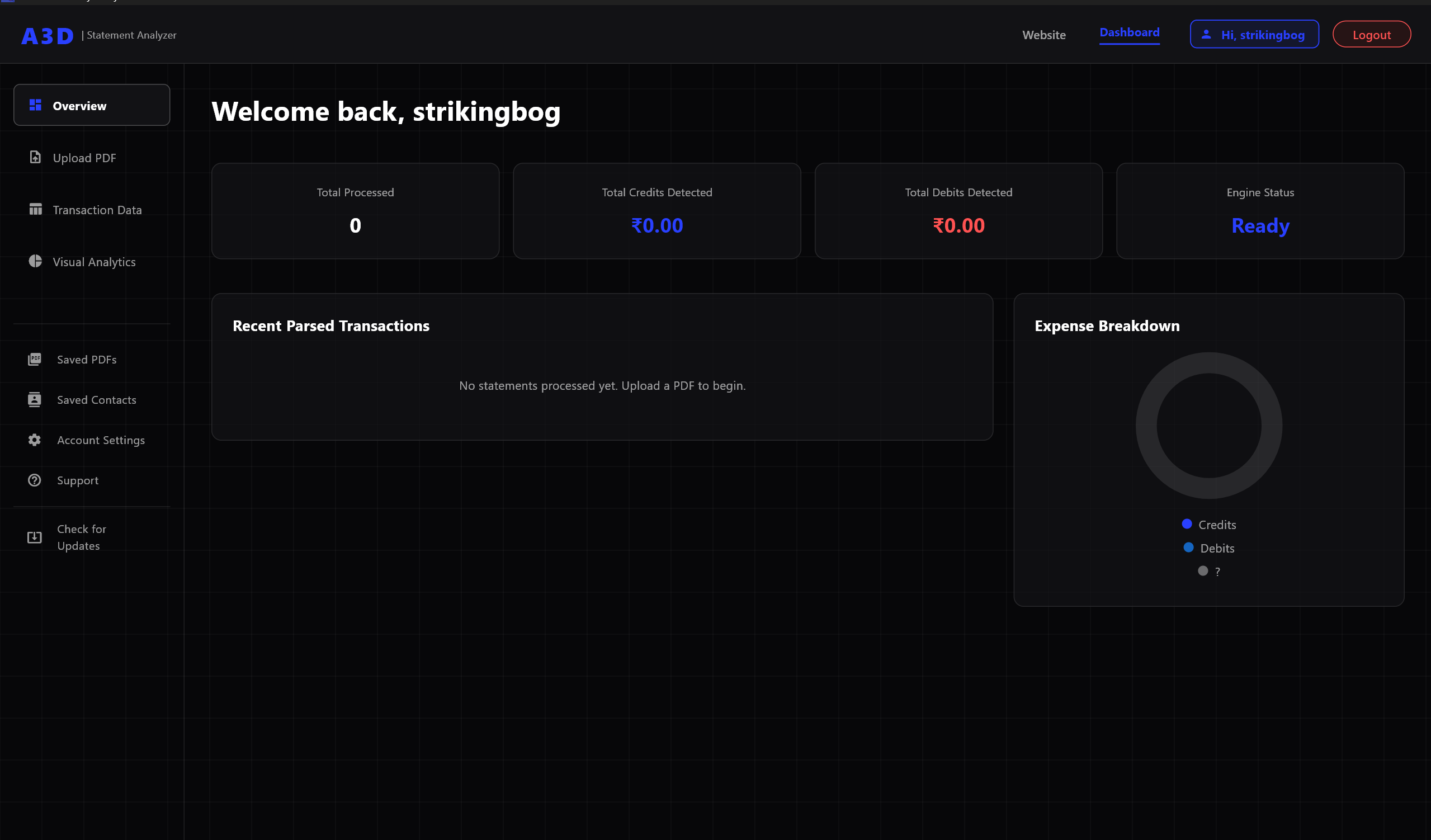 A3D Windows Dashboard